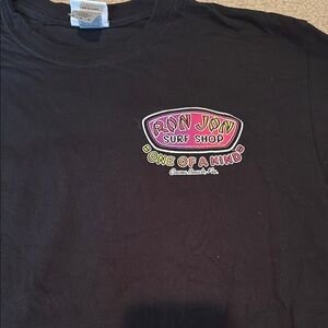 Ron Jon Black Surf Shop Tee with Vibrant Design